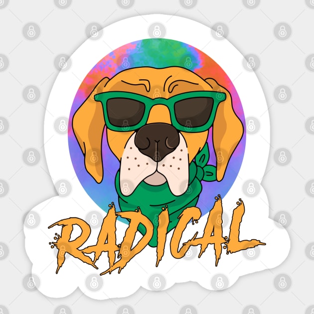 Radical Dog With Sunglasses Sticker by Wilcox PhotoArt